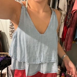 Lovestitch Size S Jean/ Denim Top (Light Blue)